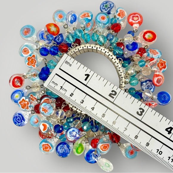 Fabulous Italian Millefiori Murano Glass CHA CHA Expansion Bracelet - Picture 5 of 5
